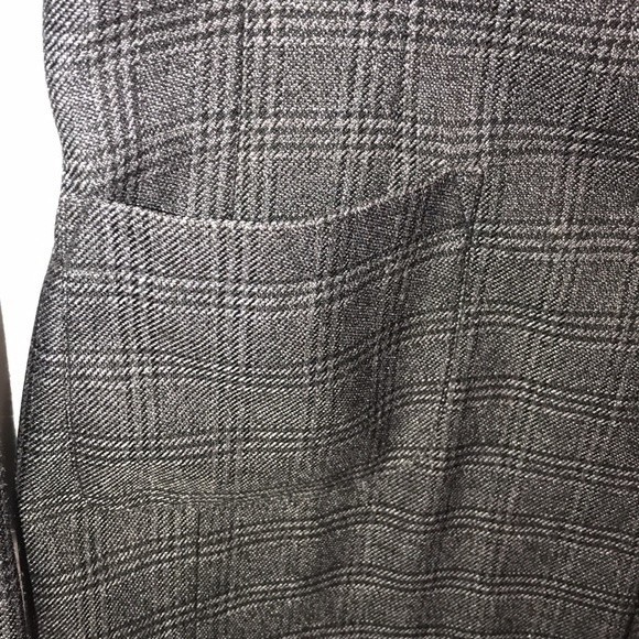 Larry Levine Blazer Glen Plaid Longline patched elbow gray curve Lapel size 10 - Picture 9 of 17